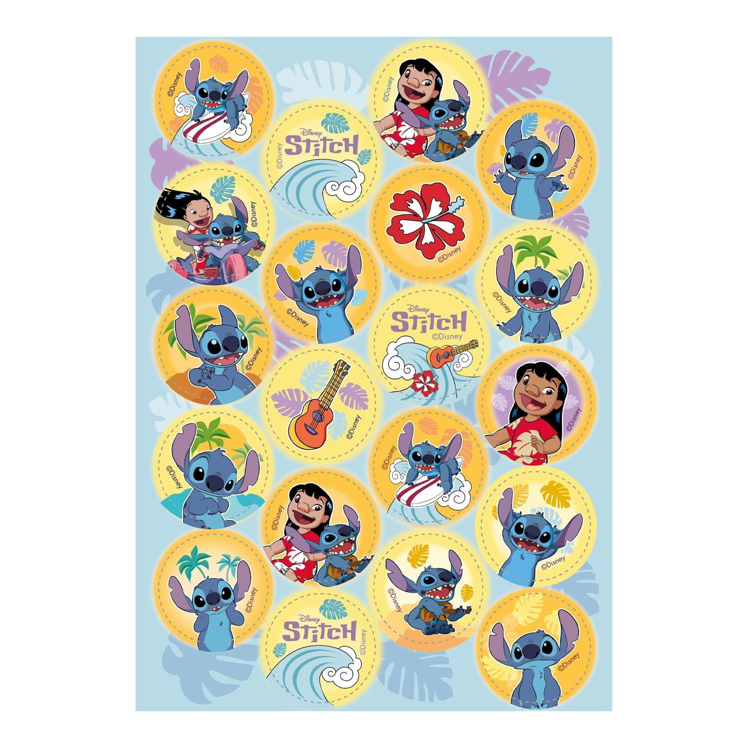 dekora - Children's Birthday Baking Decoration - Mini Stitch Discs 3.4 cm - Edible Paper Disc for Biscuits, Cupcakes, Cakes Gluten-Free and Lactose-Free - Suitable for Vegetarians