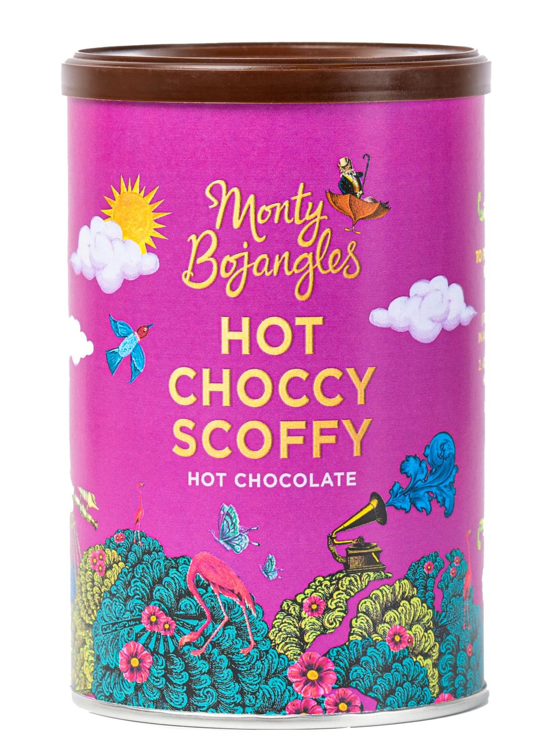 Monty Bojangles Choccy Scoffy Instant Hot Chocolate (250g), Deliciously Moreish Luxury Drinking Chocolate with Rainforest Alliance Cocoa, Rich &amp; Creamy Hot Chocolate Powder, Perfect Chocolate Gift