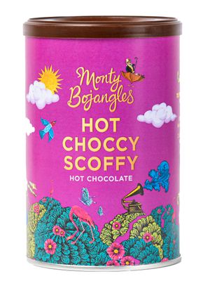Monty Bojangles Choccy Scoffy Instant Hot Chocolate (250g), Deliciously Moreish Luxury Drinking Chocolate with Rainforest Alliance Cocoa, Rich &amp; Creamy Hot Chocolate Powder, Perfect Chocolate Gift