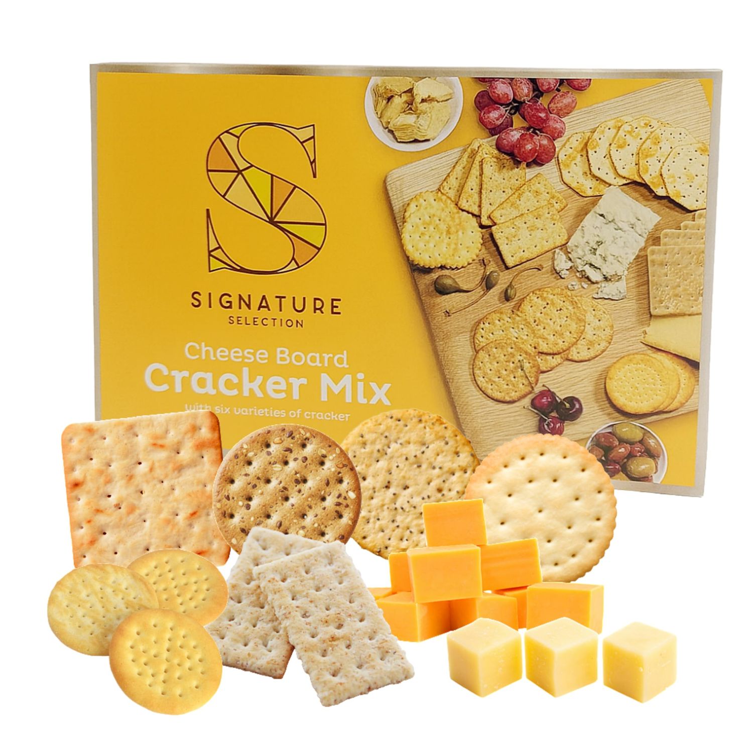 Assorted Cracker Selection for Cheese Board - Signature Selection Box of 6 Varatieties of Crackers for Cheeseboard 200g Christmas Crackers for Any Cheese, Chutneys. Birthday or Christmas Hampers