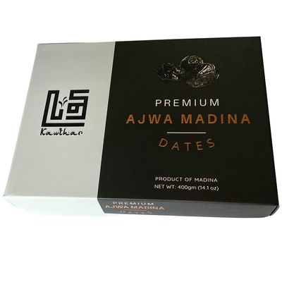 Premium Jumbo Ajwa Dates 400g Gift Box by Kawthar (New Harvest)