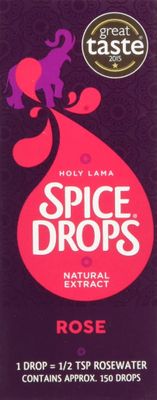 Holy Lama Spice Drops Rose Extract 5ml (150 Drops), Natural Rose Flavouring for Baking, Desserts & Drinks, Alternative to Rose Water, Vegan, Gluten-Free, No Artificial Additives