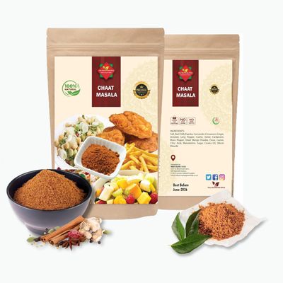 Chaat Masala Powder 100g - Premium Indian Spice Blend by The Worldwide Mint Authentic Street Food Flavor All-Natural, No Artificial Colors, Vegan Seasoning for Snacks & Salads