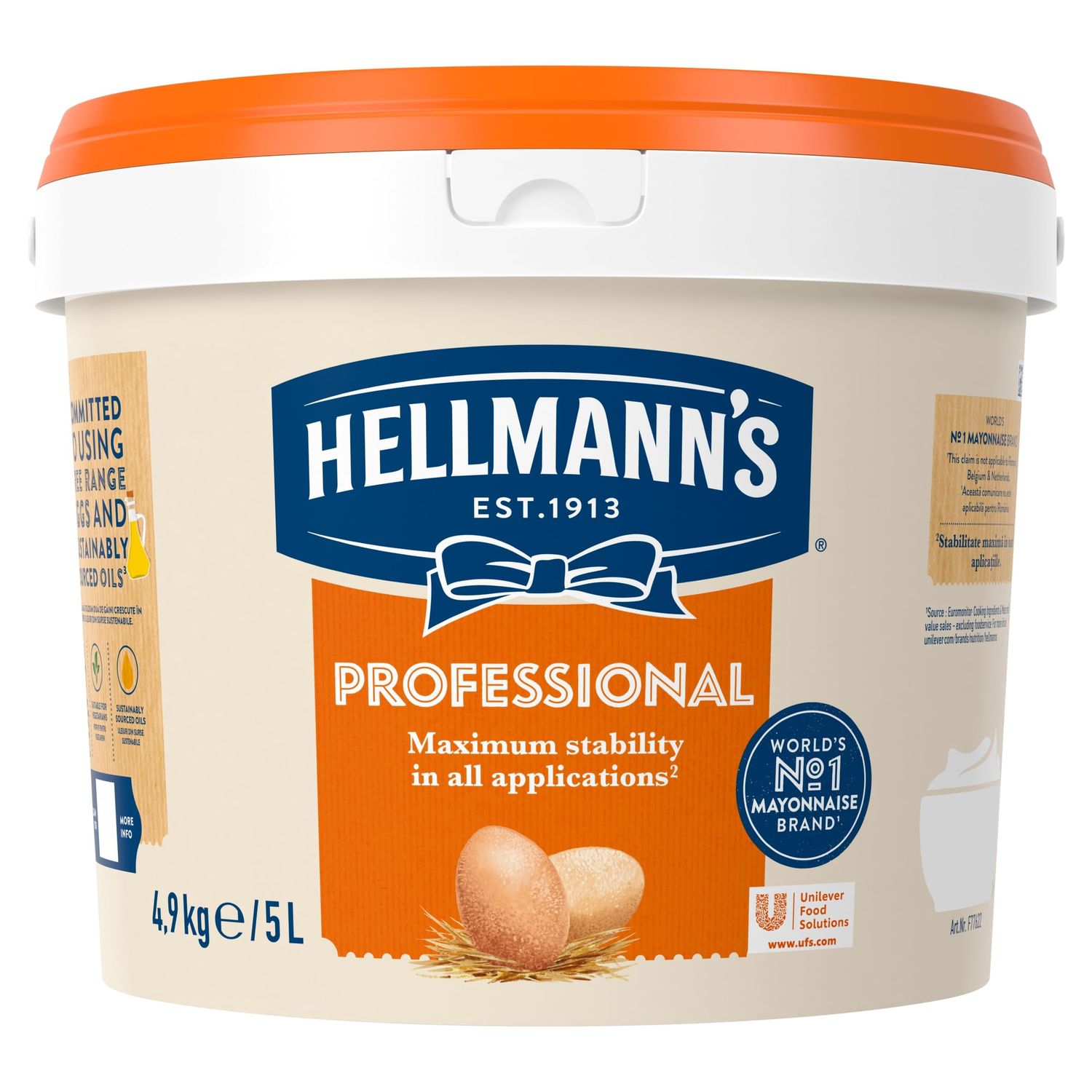 Hellmann's Professional Mayonnaise, Catering Mayonnaise, Bulk buy food, 5 Litre Tub