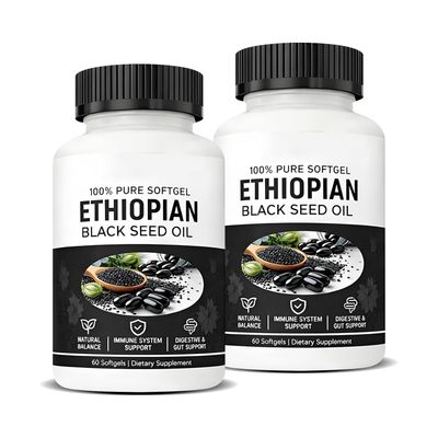 Purely Ethiopian Black Seed Oil, Organic Cold Pressed, Non-GMO, Gluten-Free, 60 Softgels (2 Bottle)