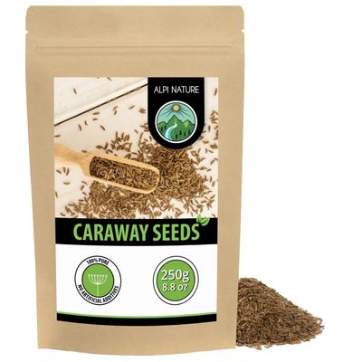 Alpi Nature Caraway Seeds 250g 8.8 oz, Whole Caraway Seeds for Cooking and Baking