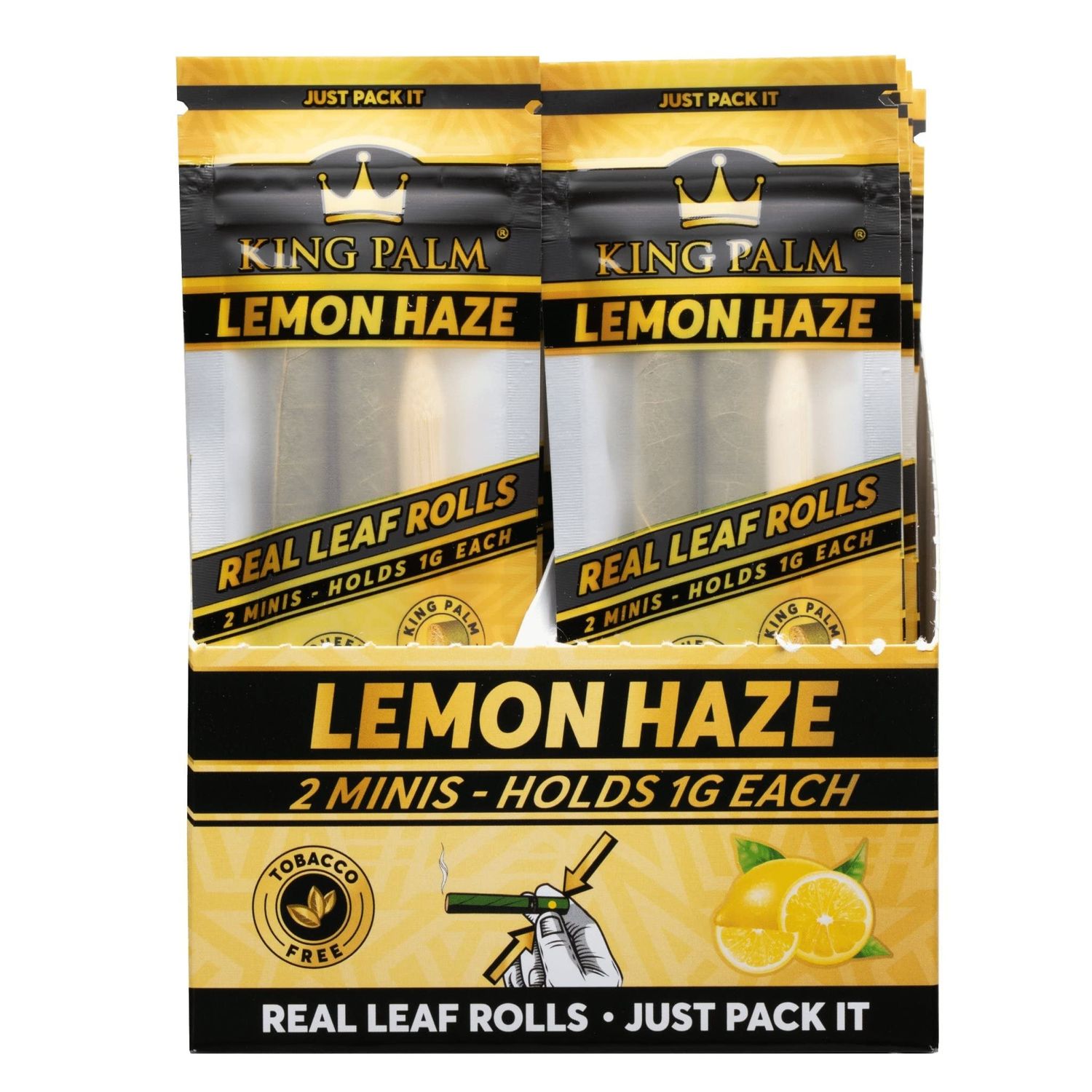 King Palm Lemon Haze 2 Flavoured Pre Rolls (Minis) Holds 1.g