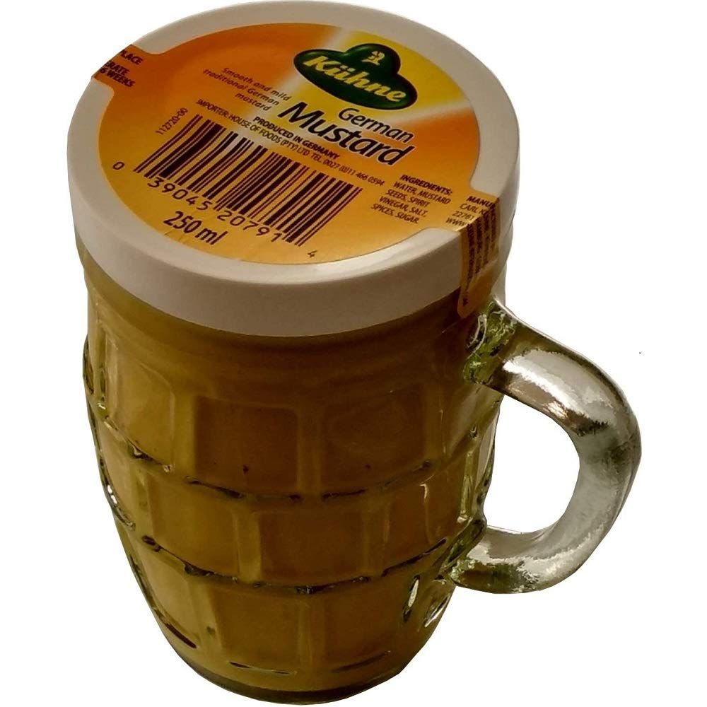 Kuhne Traditional German Mustard &amp; Beer Glass 250ml (Pack of 3)