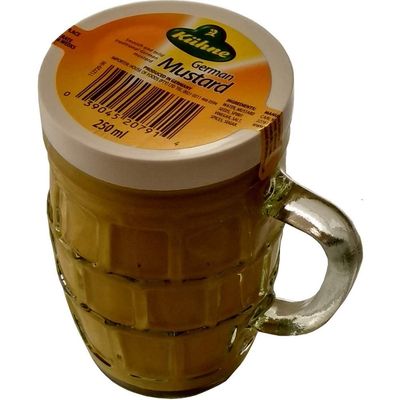 Kuhne Traditional German Mustard &amp; Beer Glass 250ml (Pack of 3)