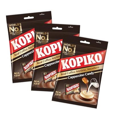 Kopiko Cappuccino Candy 100g x 3 Pack - Instant Coffee Flavoured Hard Sweets