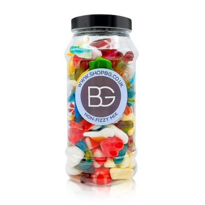 BG Quality Pick &amp; Mix Sweet Jars 600g Re-Sealable Sweetie Jar Retro Candy - Jelly &amp; Non-Fizzy