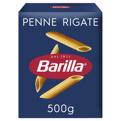 Barilla Penne Rigate Pasta 500g - Italian Penne Made with Durum Wheat Semolina - Non-GMO, Kosher Certified - Ideal for Pasta Bakes, Arrabbiata &amp; Tomato Sauces - 1 Pack