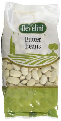 Bevelini Butter Beans 500g (Pack of 1) Whole Dried Giant Butter Beans, Vegetarian Friendly Pulses for Cooking, Salads, Stews &amp; Mediterranean Style Recipes