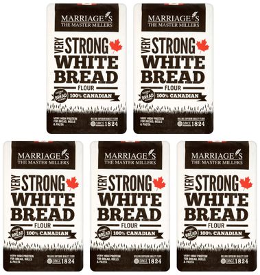 W &amp; H Marriage &amp; Son 100% Canadian Very Strong White Flour 1.5kg (Pack of 5)