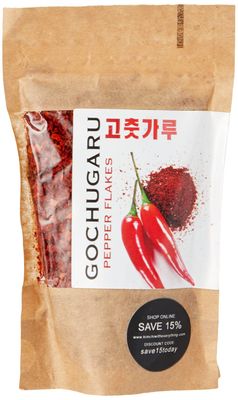 Kimchi with Everything Gochugaru Kimchi Chilli Pepper Flakes, 50g Korean Red Pepper Flakes, Freshly Sourced Ingredients Bag Packaging