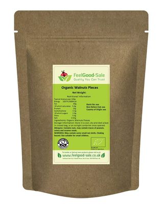 1kg Organic Walnuts Nuts Pieces, Rich In Omega 3, Low-GI Good For Snacking, Smoothies, Baking &amp; Cooking, Gluten-Free, Keto &amp; Vegan-Friendly, Rich in Protein &amp; Vitamins &amp; Fibre