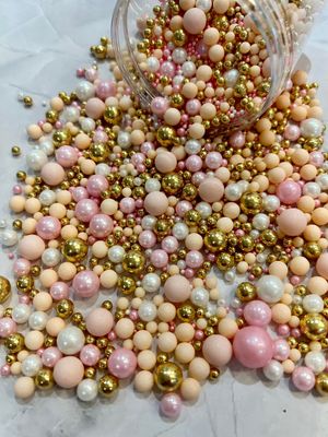 Peach, Pink and Metallic Pink Shimmer Sprinkle Mix (35G)
