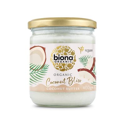 Biona Organic Coconut Bliss, 400g - 100% Organic Creamy Coconut Butter from Whole Coconuts - Source of Fibre - For Spreads, Butter Alternatives &amp; Cooking - Dairy Free &amp; Vegan