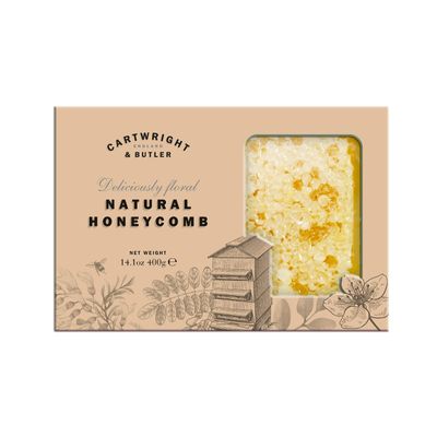Cartwright & Butler Natural Honeycomb in Carton, 400g Edible Honey Comb, 100% Natural Honey, Mild Sweet & Floral, Gluten Free Honey for Toast, Yoghurt, Drinks & Cooking