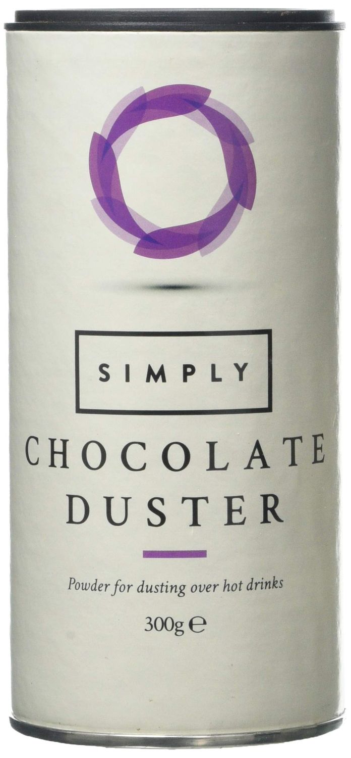 Simply Chocolate Duster, Chocolate Shaker for Cappuccino, Coffee, Milkshakes &amp; Frappes, Suitable for Vegans &amp; Nut Free (300g)