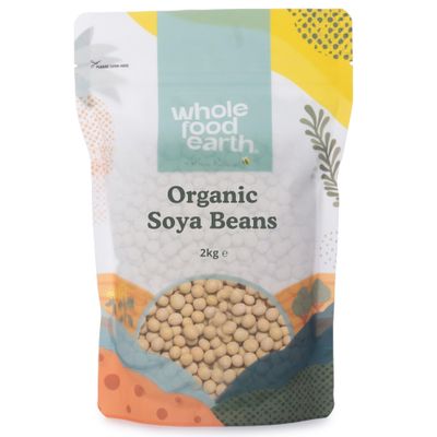 Wholefood Earth Organic SOYA Beans 2kg GMO Free Vegan High Fibre High Protein Certified Organic