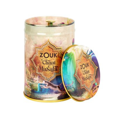 Zouk Chaat Masala Spice Pot Authentic Indian Spice Blend Salty, Tangy &amp; Sweet Spices For Traditional Chaat Recipes or Fruit Vegan Friendly (60g)
