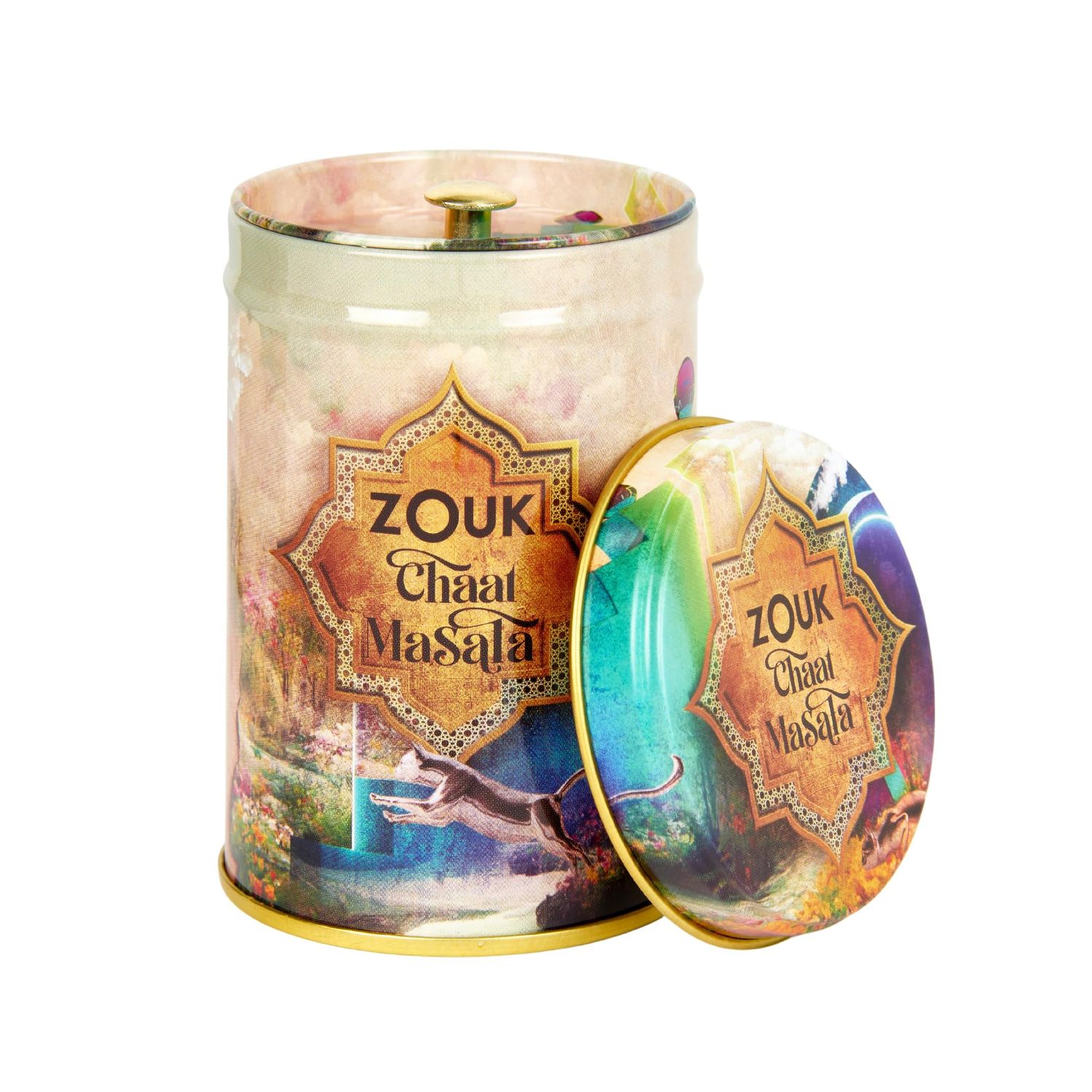 Zouk Chaat Masala Spice Pot Authentic Indian Spice Blend Salty, Tangy &amp; Sweet Spices For Traditional Chaat Recipes or Fruit Vegan Friendly (60g)