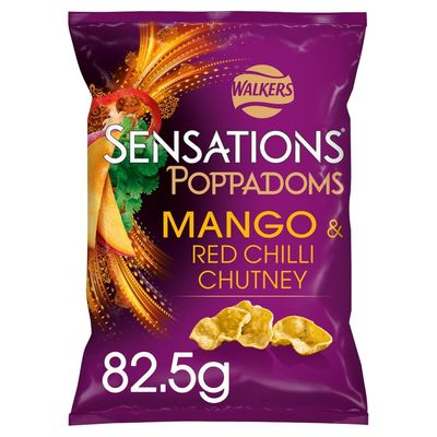 Walkers Sensations Mango &amp; Chilli Chutney Sharing Poppadoms 82.5g