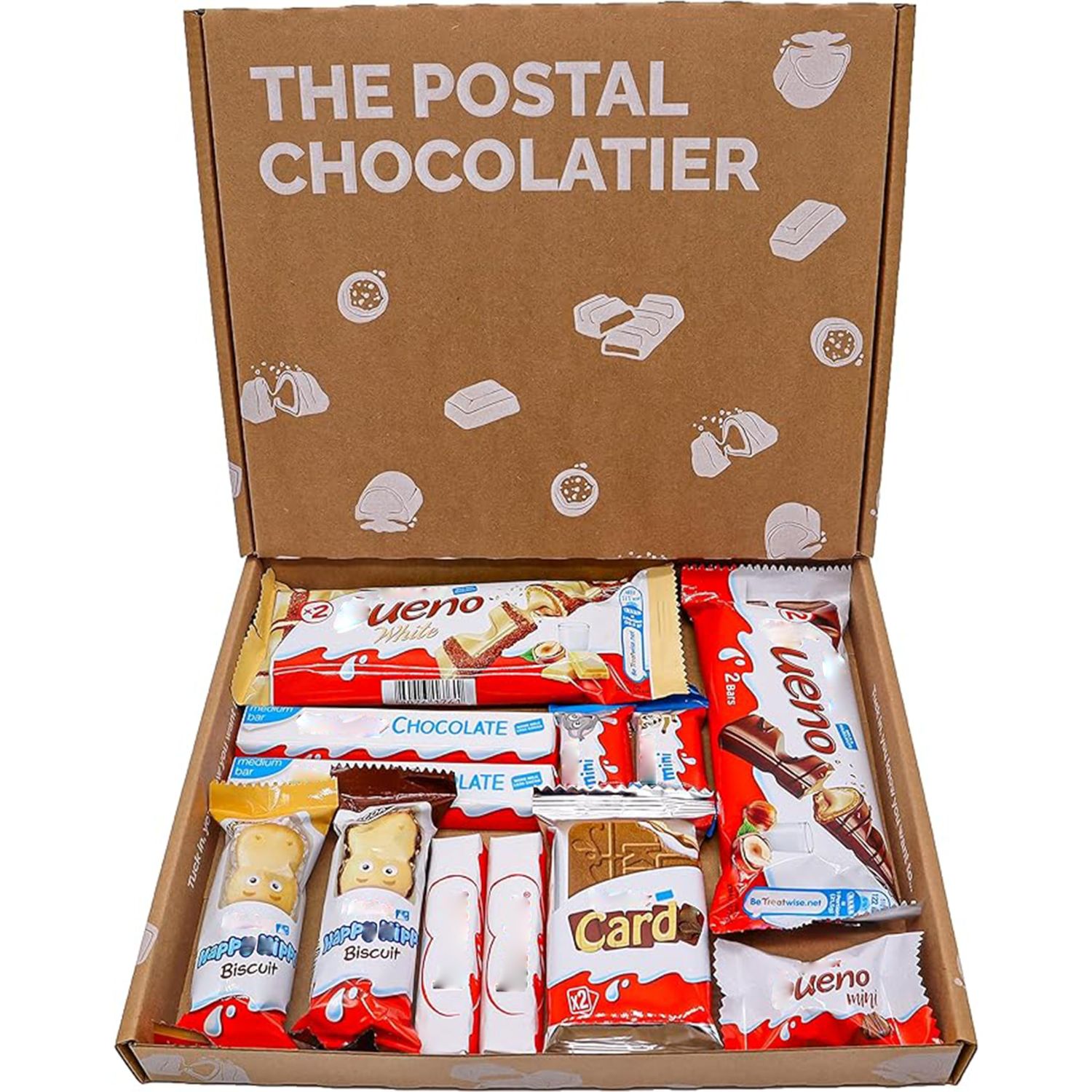 Chocolate Gift Box Hamper, Letter Box Friendly, Perfect for Presents, Surprises and Special Occasions, Bueno, Happy Hippo, Cards, Bueno Mini