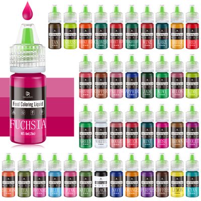 Food Colouring - 40 Colours Vibrant Liquid Icing Food Colouring Set for Baking, Cake Decorating, Easter Egg, Airbrush - Tasteless Food Colour Dye for Fondant, Macaron, Slime, DIY Crafts - 6ml Each