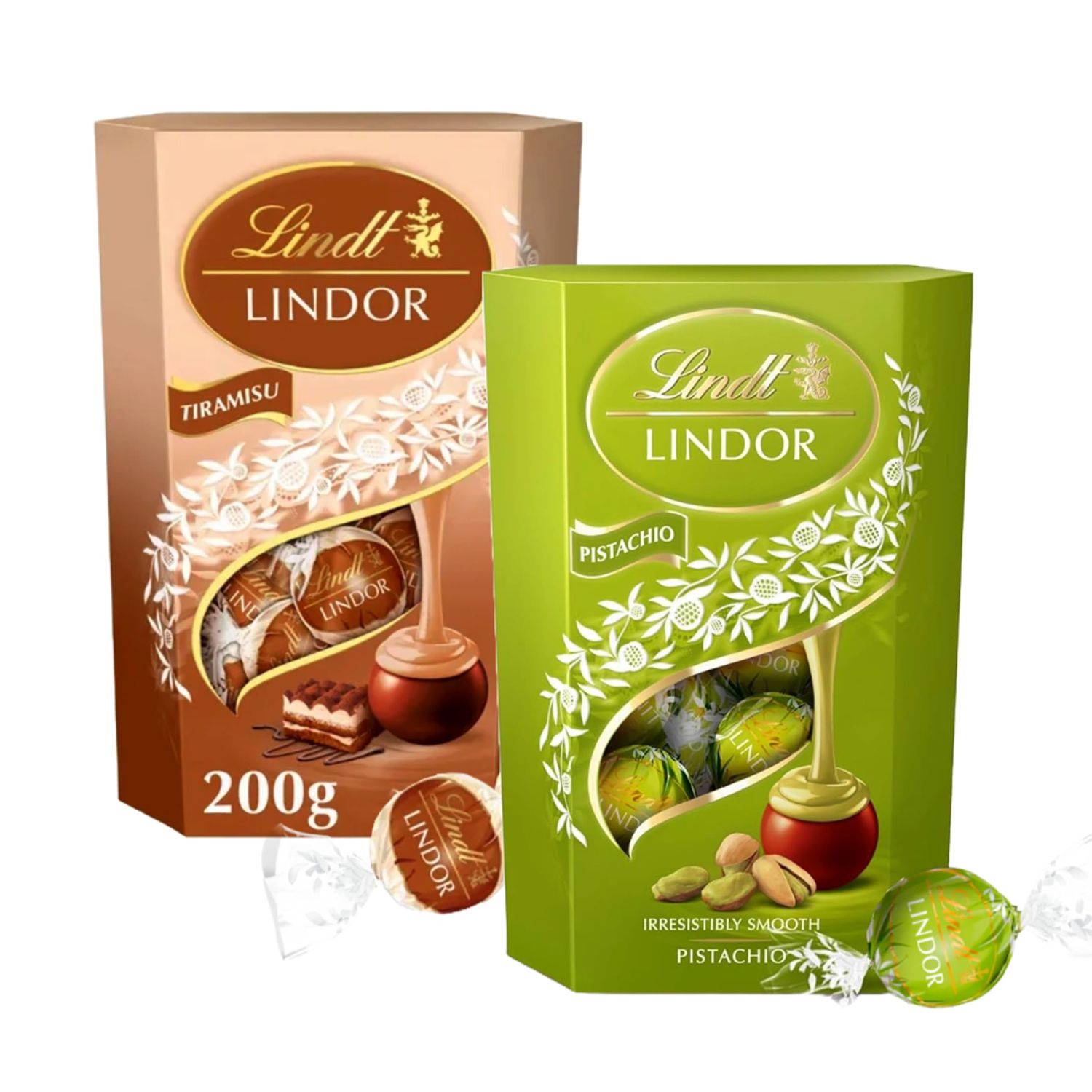 Tiramisu &amp; Pistachio Chocolate Truffles for Gifts - Limited Edition Milk Chocolate 200g Smooth Pistachio &amp; 200g Tiramisu Filling Chocolate Balls. Chocolate Gifts for Women, Birthday Gifts with Card