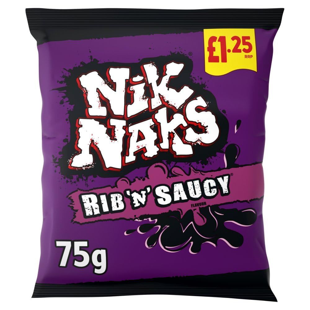 Nik Naks Rib 'N' Saucy 75g - Box of 20 (Price Marked)