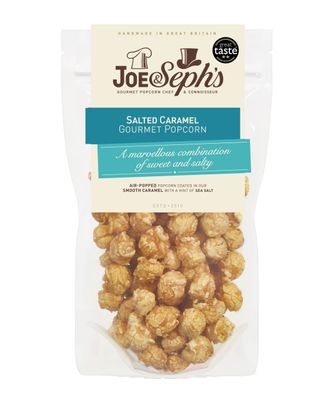 Joe & Sephs Salted Caramel Popcorn (1 x 80g) Gourmet Air-Popped Popcorn, 2 Stars-Great Taste Award Winner in 2020, Handmade in UK All Natural Ingredients
