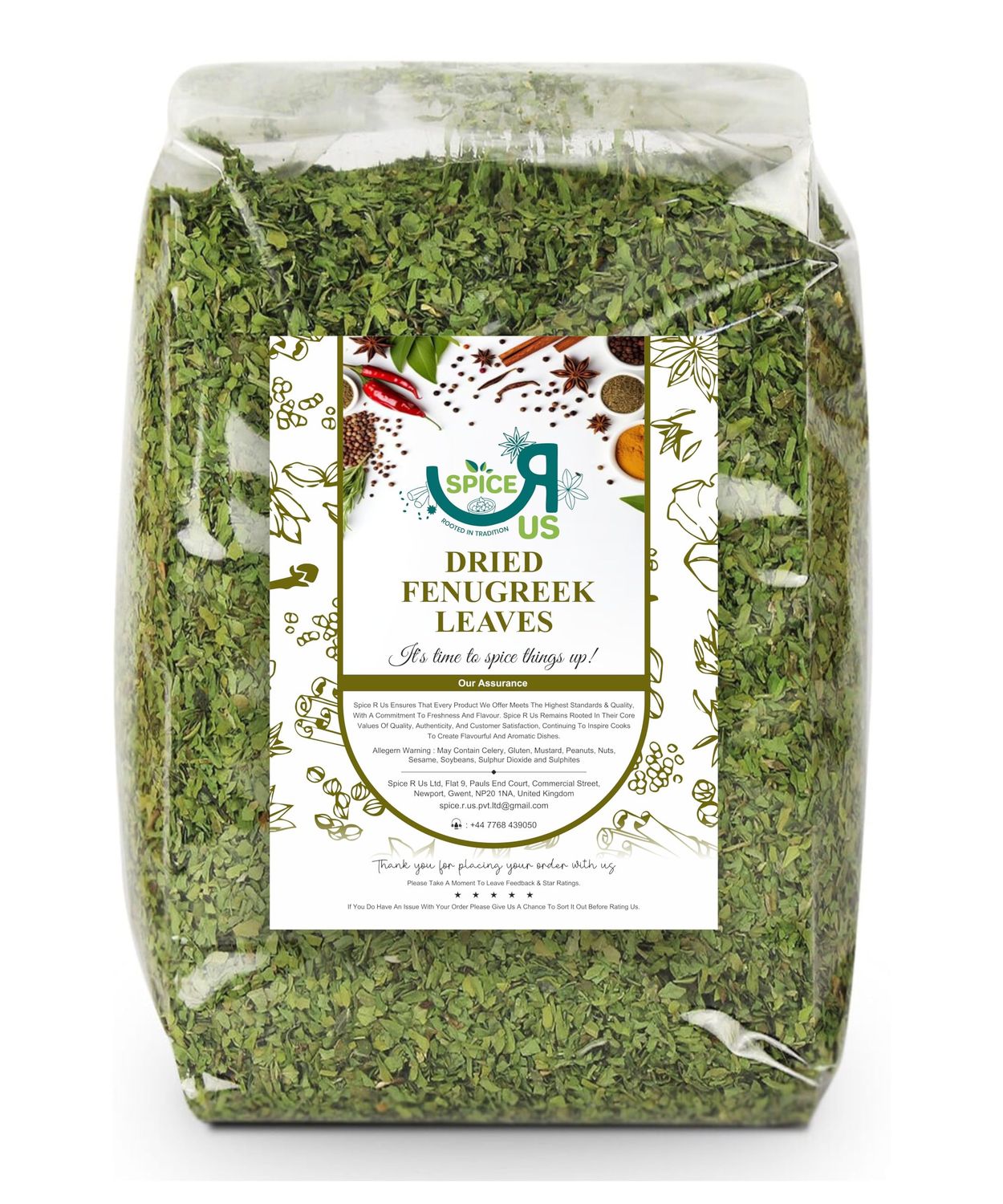 Fenugreek Leaves Methi Leaves Kasuri Methi Leaf Dried By Spice R Us 50g-1900g (50g)