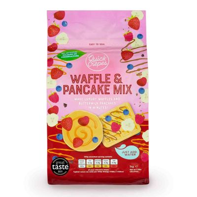 Award-Winning Luxury Waffle & Pancake Mix - 1kg Resealable Bag - just add Water to make crispy Belgian-style Waffles and fluffy American Buttermilk Pancakes Award-Winning Luxury Waffle & Pancake Mix - 1kg Resealable Bag - just add Water to make crispy Belgian-style Waffles and fluffy American Buttermilk Pancakes