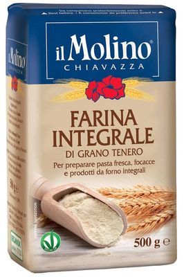Molino Chiavazza - Premium Italian Wholemeal Bread Flour (500g, Pack of 2)