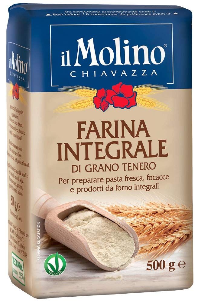 Molino Chiavazza - Premium Italian Wholemeal Bread Flour (500g, Pack of 2)
