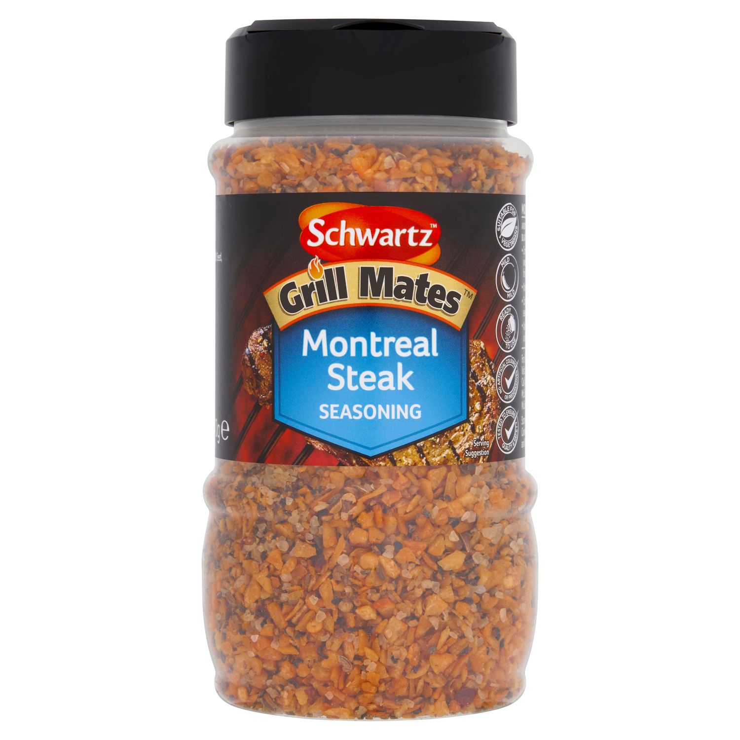 Schwartz Grill Mates Montreal Steak Seasoning, Mild Spicy, 370g