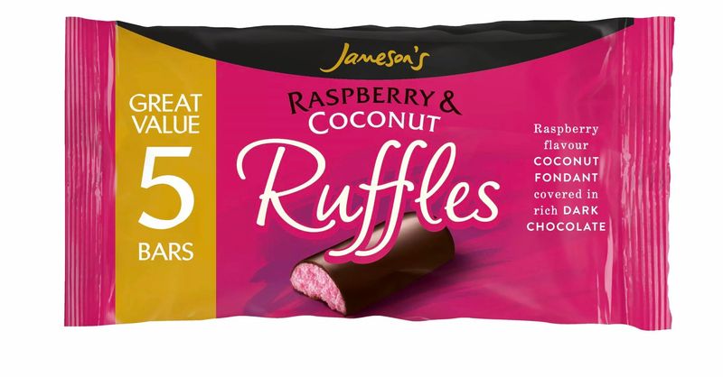Jamesons Raspberry &amp; Coconut Ruffles 26g 5 Bars