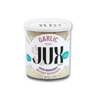 JUX Freeze-Dried Garlic 2-Pack Bundle 100% Natural & Nutrient-Rich Rehydrates Instantly for Cooking, Sauces & Garnishing Long Shelf Life Equals 600g of Fresh Garlic No Additives, Vegan (60g)