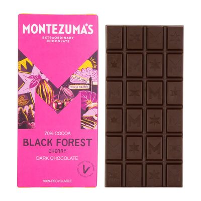Montezuma's Black Forest, 70% Cocoa, Dark Chocolate With Cherry, Gluten Free &amp; Naturally Vegan, 90g Bar