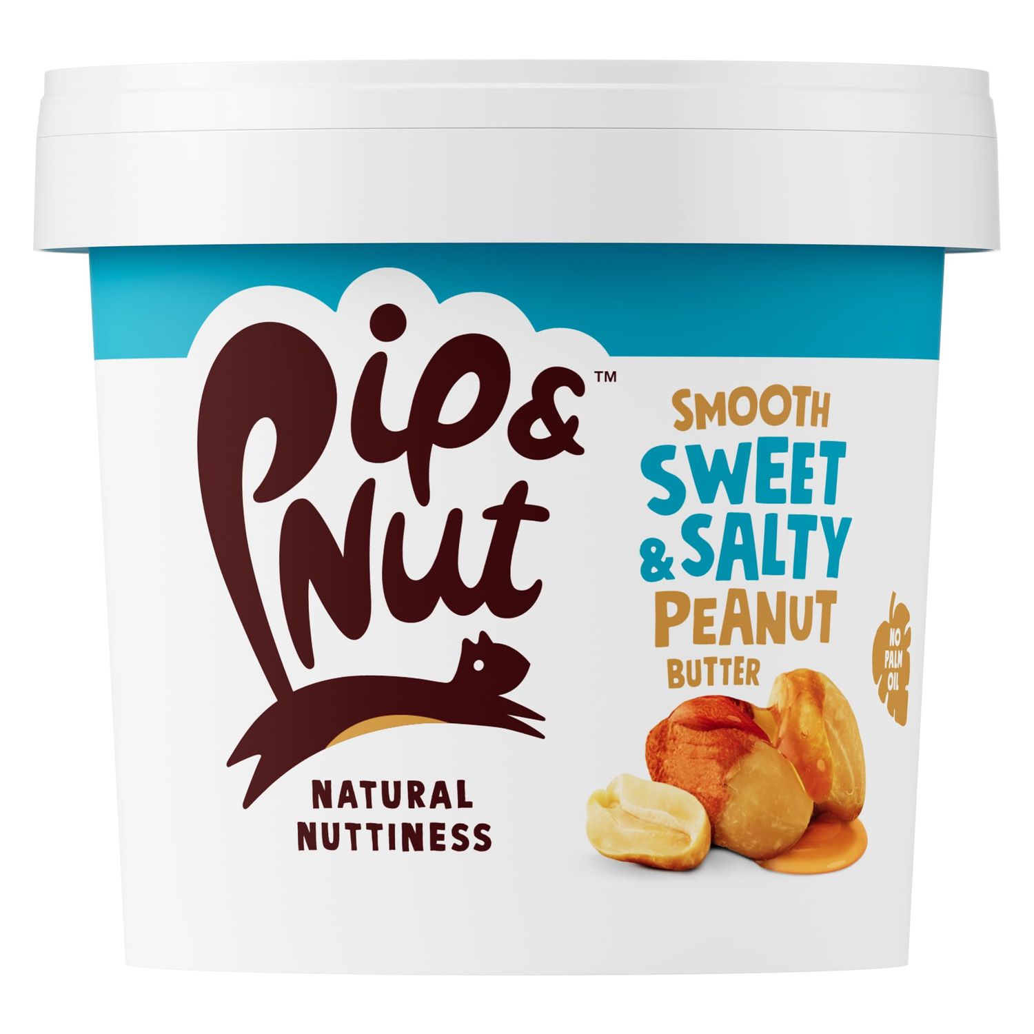 Pip &amp; Nut Sweet and Salty Smooth Peanut Butter (1Kg) No Palm Oil, Natural, No Added Sugar, Vegan, Single Origin Hi-Oleic Peanuts