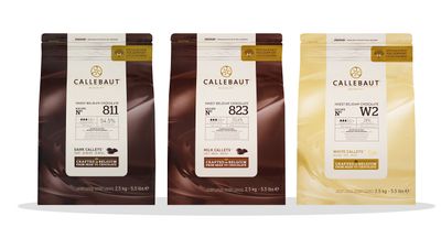 Callebaut 3 x 2.5kg Bundle - Finest Belgian Dark, Milk &amp; White Chocolate Couverture (Callets)