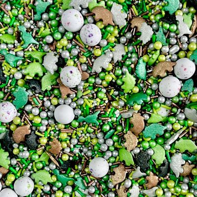 Jurassic dinosaurs edible sprinkles for cakes green brown black sprinkles for cupcakes pearls cake toppers biscuits decoration 100s 1000s bright birthday party baking JURASSIC
