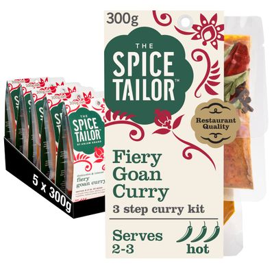 The Spice Tailor - Indian Curry Sauce Meal Kit Fiery Goan Curry, Pack of 5, Vegetarian