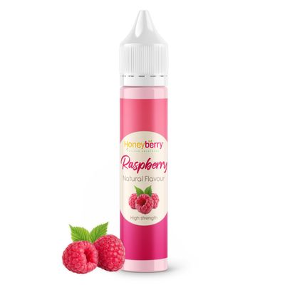 HONEYBERRY Natural Raspberry Food Flavouring 30ml - High Strength Professional Flavour Drops - Concentrated Liquid Essence for Baking, Desserts, Drinks & Cooking - No Artificial Additives