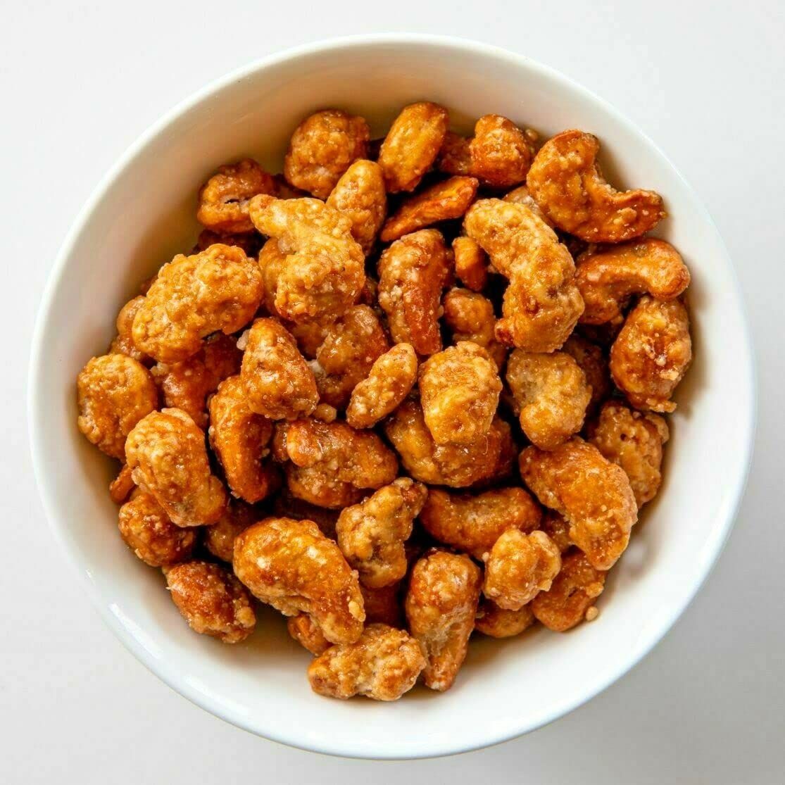 Honey Roasted Cashews Nuts 1kg - Fresh Prime Whole Roast Honey Cashew Nut - Sweet Caramelised Nut Premium Glaze Freshly Caramelized Crispy Glazed Coated Crunchy Gourmet Snack - Large Bulk Bag - PURIMA