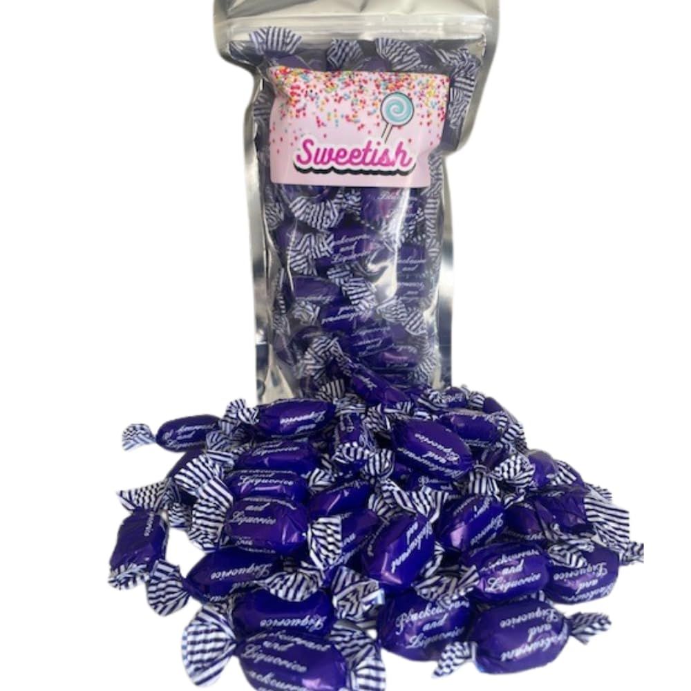 Blackcurrant &amp; Liquorice Sweets 500 Gram Share Pouch 500g Pick and Mix Sweets for Parties, Gifts, and Sharing By Sweetish
