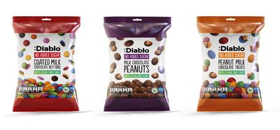 Diablo 3-in-1 No Added Sugar Chocolate Treats - Sweetened with Stevia, Low Sugar Chocolate Nuts Snack Mix - Great for Gift Hampers, Holidays, Birthdays & Christmas - 40g Pack of 3