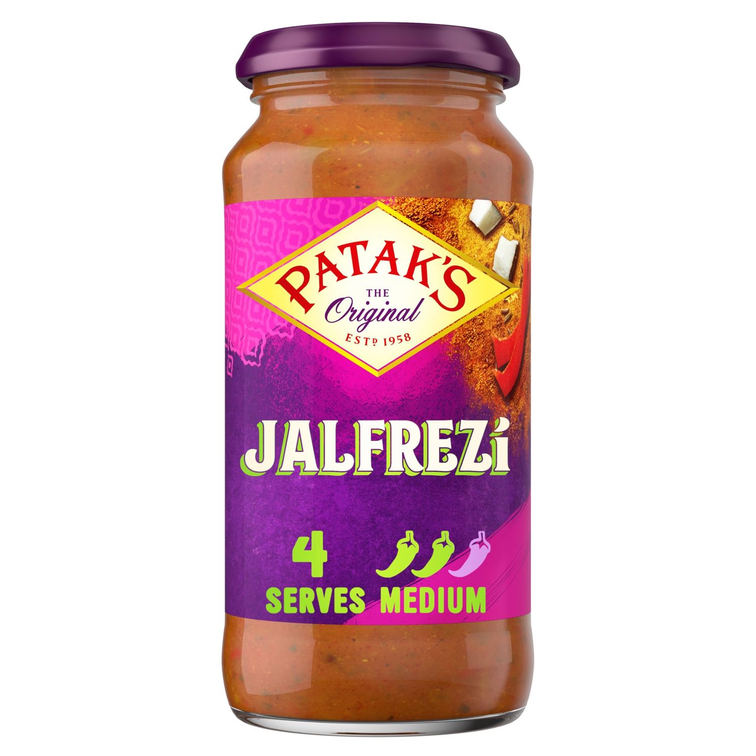 Patak's Jalfrezi Curry Sauce 450g Medium Spice Serves 4 Authentic Indian Simmer/Cooking Sauce